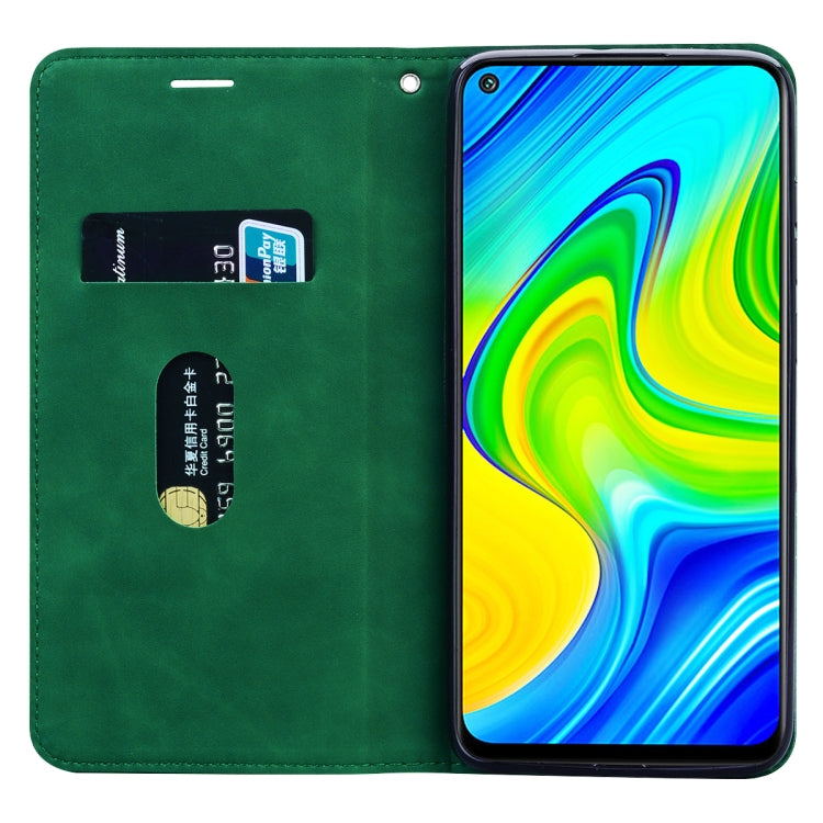 For Xiaomi Redmi Note 9 / Redmi 10X 4G Frosted Business Magnetic Horizontal Flip PU Leather Case with Holder & Card Slot & Lanyard