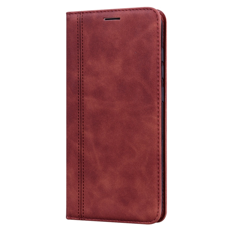 For Xiaomi Redmi Note 9 / Redmi 10X 4G Frosted Business Magnetic Horizontal Flip PU Leather Case with Holder & Card Slot & Lanyard