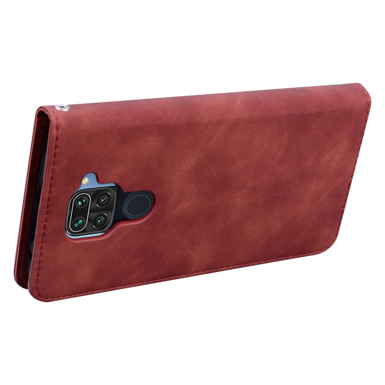 For Xiaomi Redmi Note 9 / Redmi 10X 4G Frosted Business Magnetic Horizontal Flip PU Leather Case with Holder & Card Slot & Lanyard