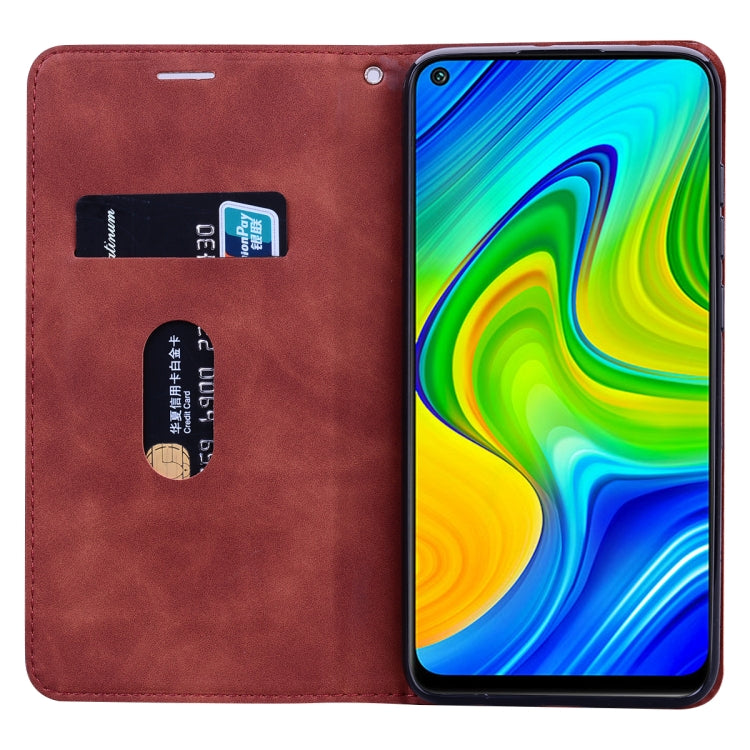 For Xiaomi Redmi Note 9 / Redmi 10X 4G Frosted Business Magnetic Horizontal Flip PU Leather Case with Holder & Card Slot & Lanyard