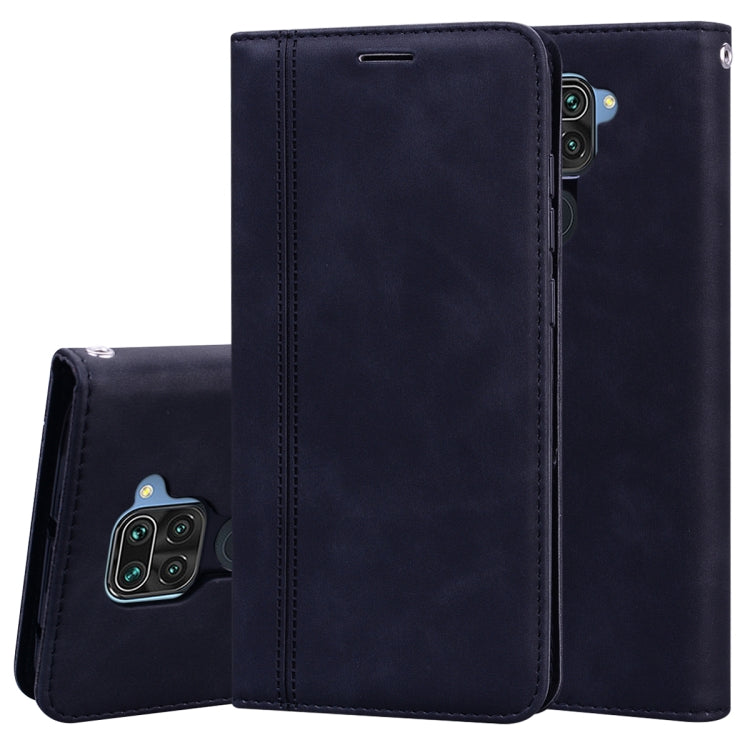 For Xiaomi Redmi Note 9 / Redmi 10X 4G Frosted Business Magnetic Horizontal Flip PU Leather Case with Holder & Card Slot & Lanyard