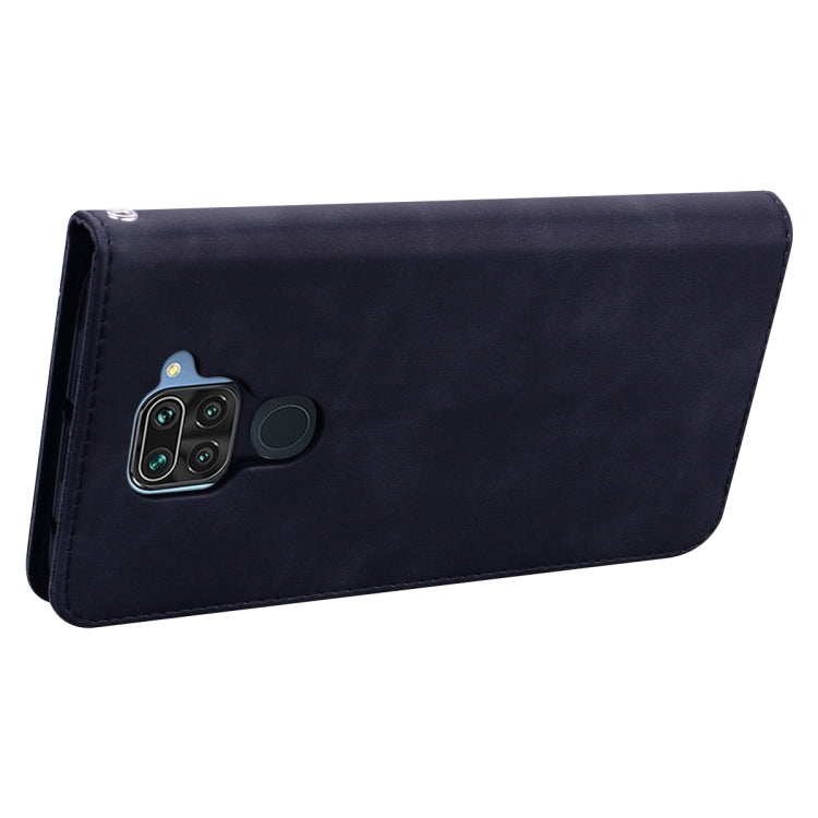 For Xiaomi Redmi Note 9 / Redmi 10X 4G Frosted Business Magnetic Horizontal Flip PU Leather Case with Holder & Card Slot & Lanyard