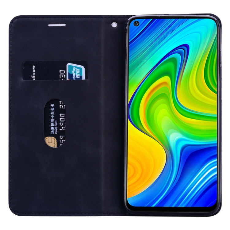 For Xiaomi Redmi Note 9 / Redmi 10X 4G Frosted Business Magnetic Horizontal Flip PU Leather Case with Holder & Card Slot & Lanyard