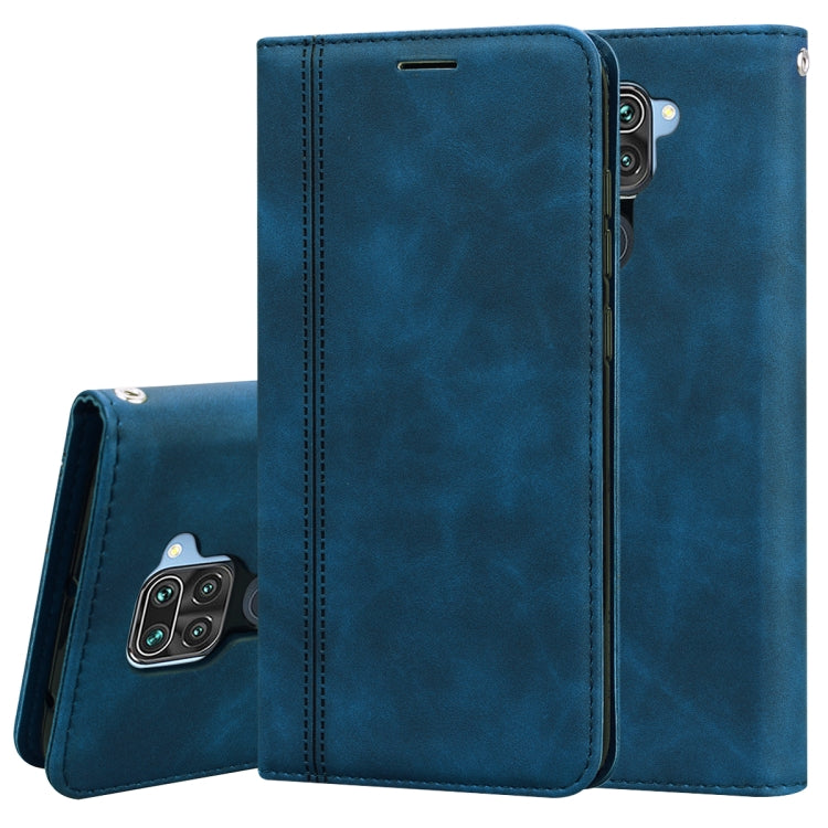 For Xiaomi Redmi Note 9 / Redmi 10X 4G Frosted Business Magnetic Horizontal Flip PU Leather Case with Holder & Card Slot & Lanyard