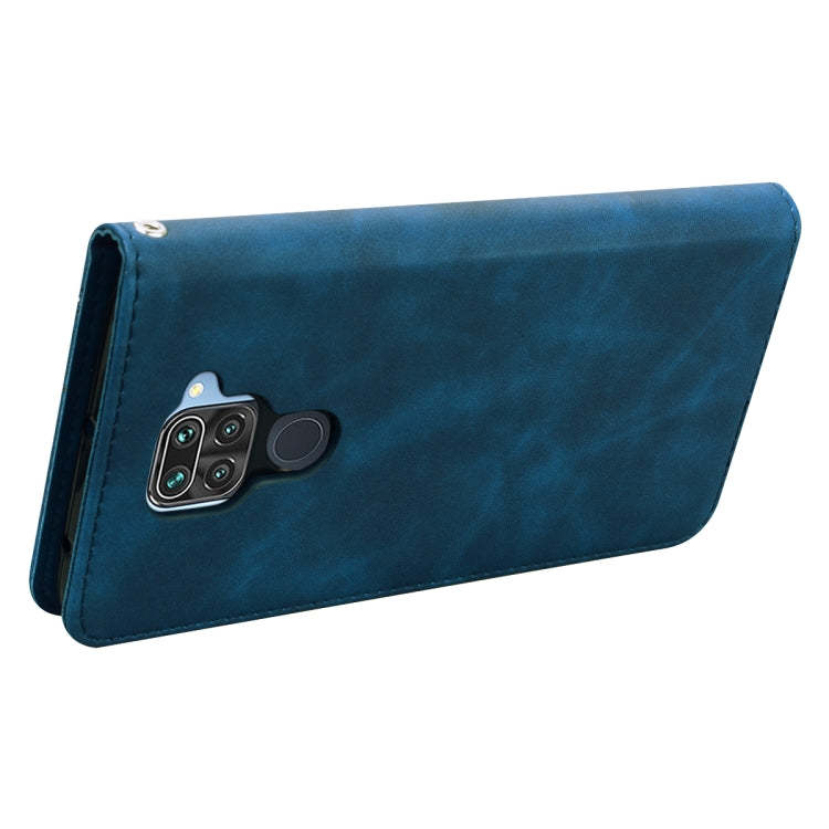 For Xiaomi Redmi Note 9 / Redmi 10X 4G Frosted Business Magnetic Horizontal Flip PU Leather Case with Holder & Card Slot & Lanyard