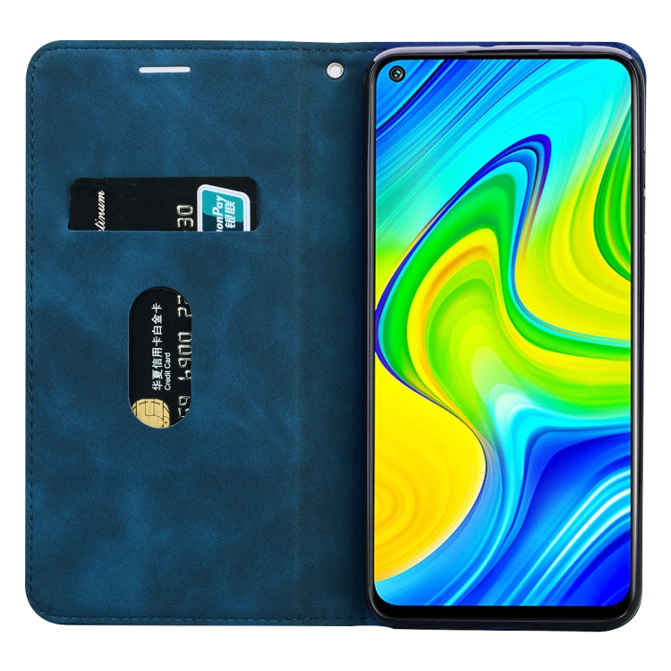 For Xiaomi Redmi Note 9 / Redmi 10X 4G Frosted Business Magnetic Horizontal Flip PU Leather Case with Holder & Card Slot & Lanyard