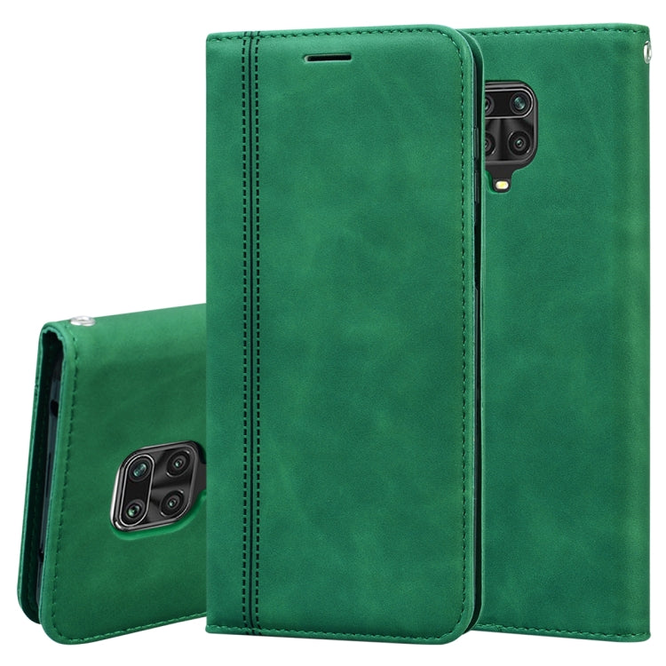 For Xiaomi Redmi Note 9S Frosted Business Magnetic Horizontal Flip PU Leather Case with Holder & Card Slot & Lanyard