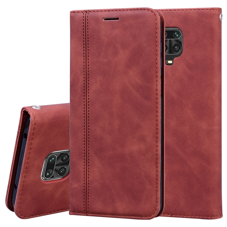 For Xiaomi Redmi Note 9S Frosted Business Magnetic Horizontal Flip PU Leather Case with Holder & Card Slot & Lanyard