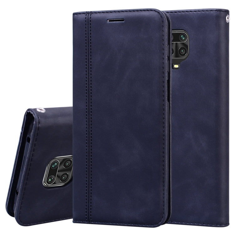 For Xiaomi Redmi Note 9S Frosted Business Magnetic Horizontal Flip PU Leather Case with Holder & Card Slot & Lanyard