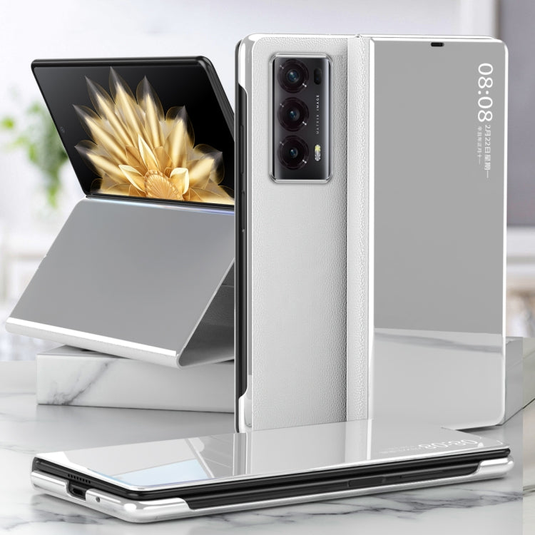 For Honor Magic V2 Electroplated Mirror Protective Phone Case with Holder