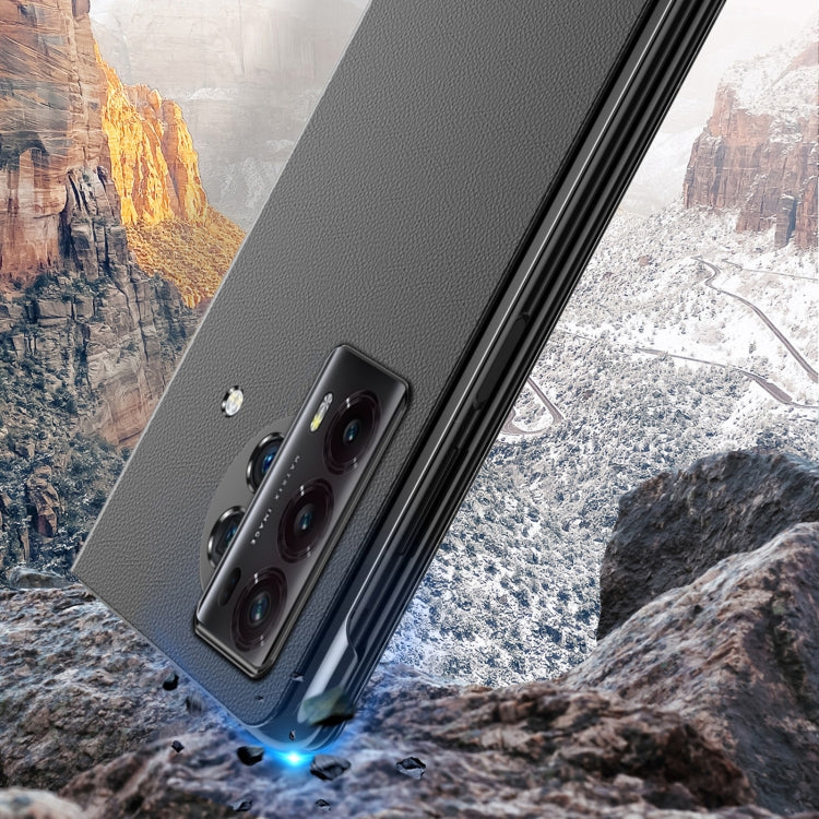 For Honor Magic V2 Electroplated Mirror Protective Phone Case with Holder