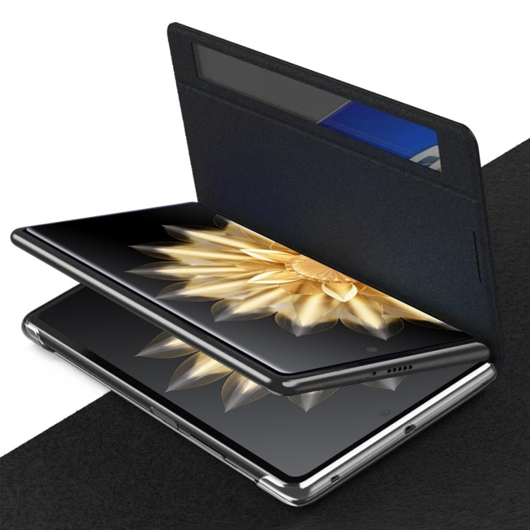 For Honor Magic V2 Smart View Window Plain Leather Phone Case