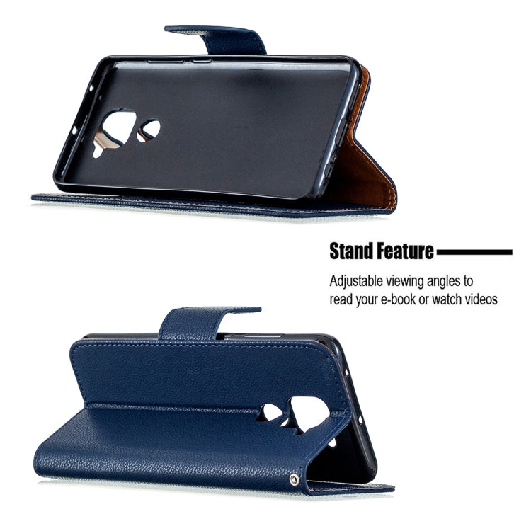 For Xiaomi Redmi Note 9 Litchi Texture Pure Color Horizontal Flip Leather Case with Holder & Card Slots & Wallet & Lanyard