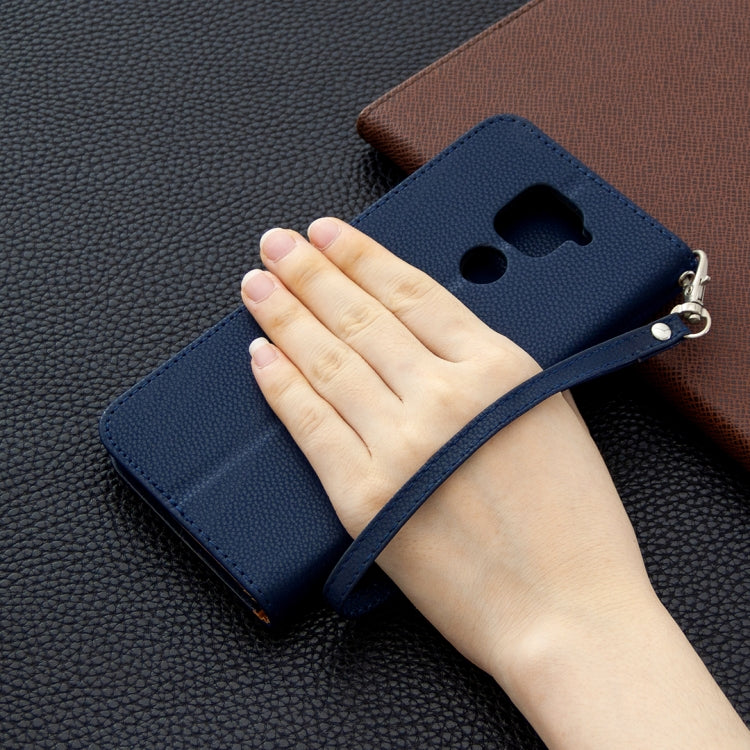 For Xiaomi Redmi Note 9 Litchi Texture Pure Color Horizontal Flip Leather Case with Holder & Card Slots & Wallet & Lanyard