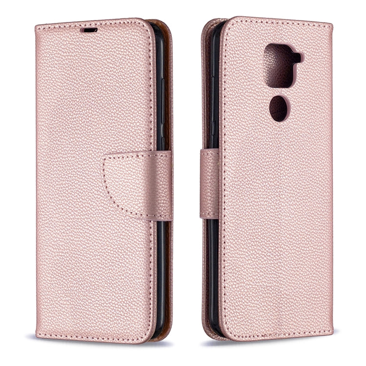 For Xiaomi Redmi Note 9 Litchi Texture Pure Color Horizontal Flip Leather Case with Holder & Card Slots & Wallet & Lanyard