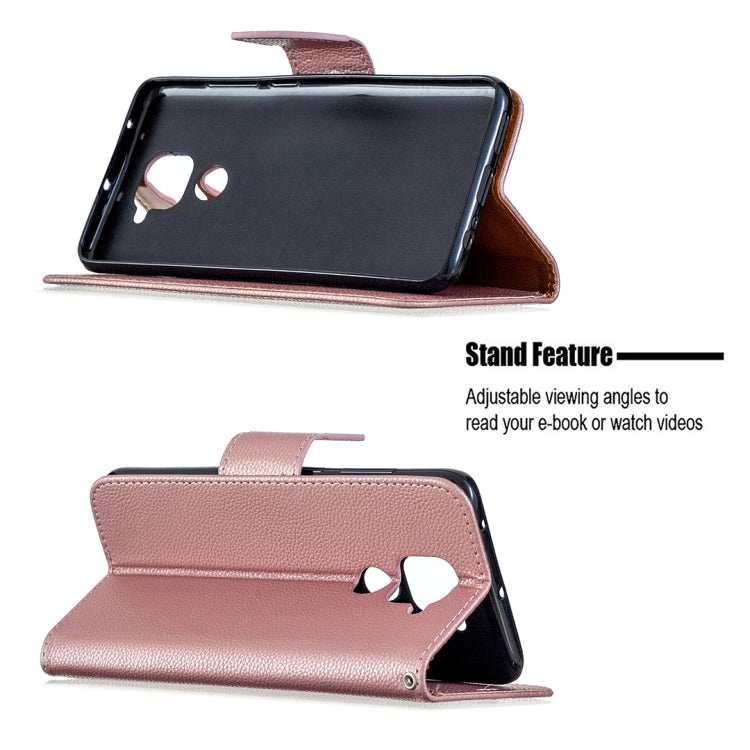For Xiaomi Redmi Note 9 Litchi Texture Pure Color Horizontal Flip Leather Case with Holder & Card Slots & Wallet & Lanyard