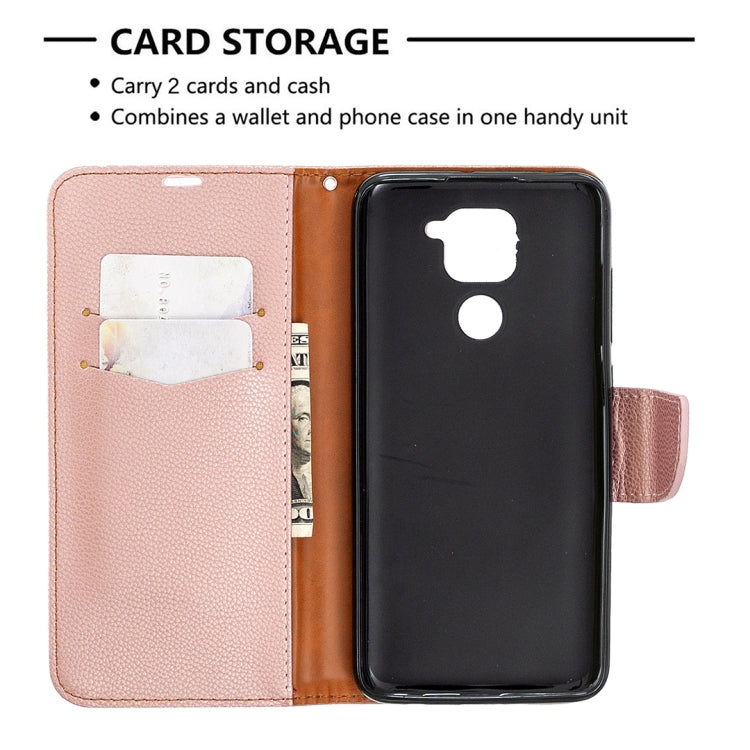 For Xiaomi Redmi Note 9 Litchi Texture Pure Color Horizontal Flip Leather Case with Holder & Card Slots & Wallet & Lanyard