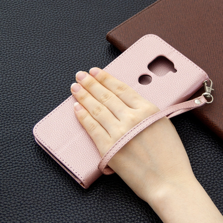 For Xiaomi Redmi Note 9 Litchi Texture Pure Color Horizontal Flip Leather Case with Holder & Card Slots & Wallet & Lanyard