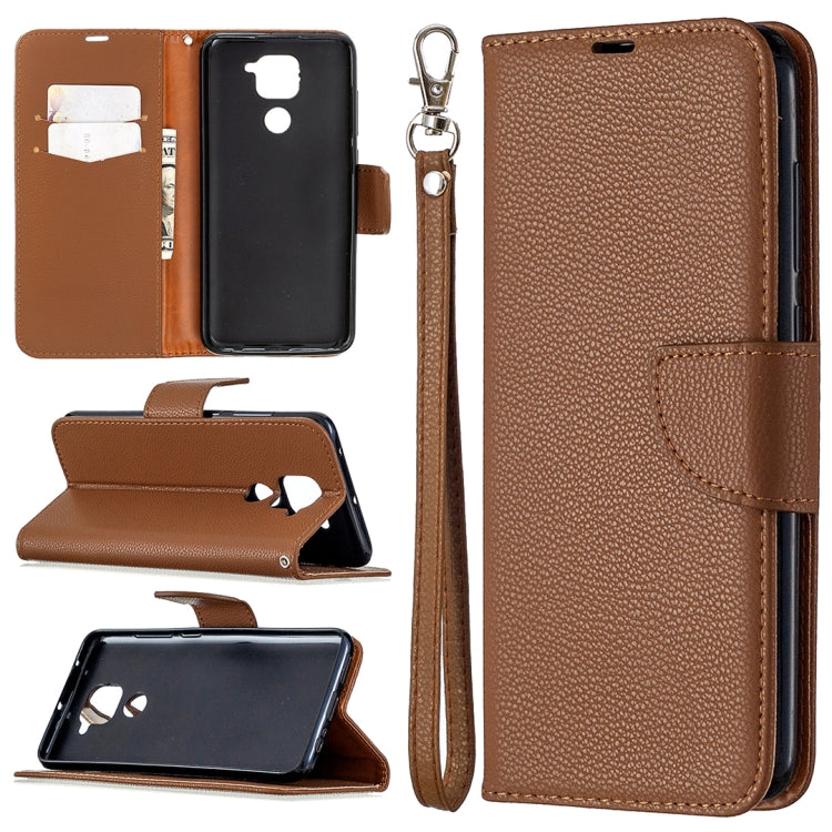 For Xiaomi Redmi Note 9 Litchi Texture Pure Color Horizontal Flip Leather Case with Holder & Card Slots & Wallet & Lanyard