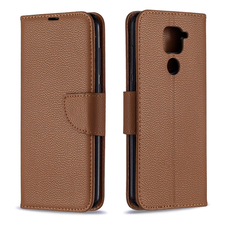For Xiaomi Redmi Note 9 Litchi Texture Pure Color Horizontal Flip Leather Case with Holder & Card Slots & Wallet & Lanyard