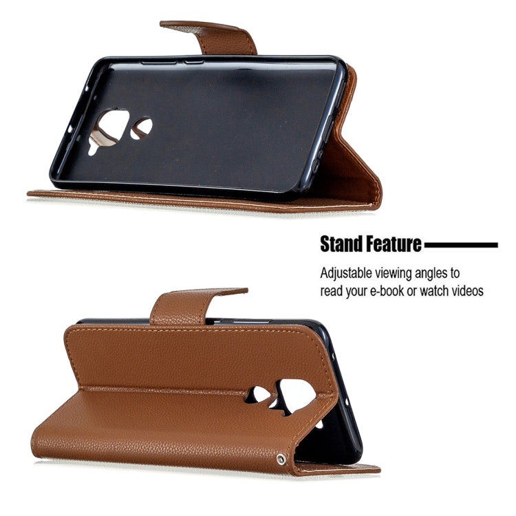 For Xiaomi Redmi Note 9 Litchi Texture Pure Color Horizontal Flip Leather Case with Holder & Card Slots & Wallet & Lanyard