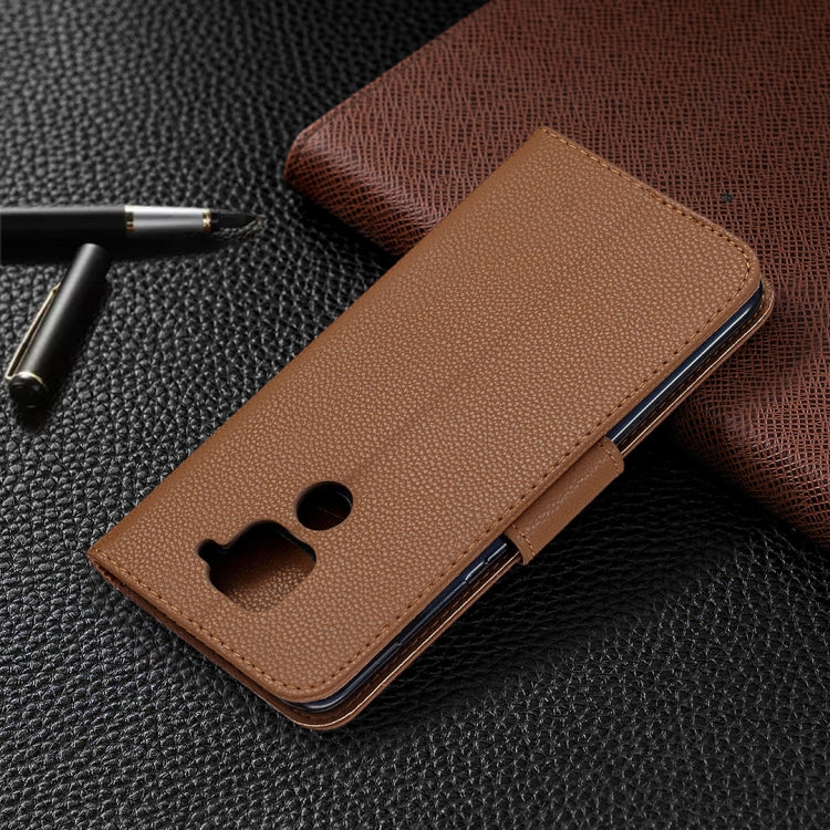 For Xiaomi Redmi Note 9 Litchi Texture Pure Color Horizontal Flip Leather Case with Holder & Card Slots & Wallet & Lanyard