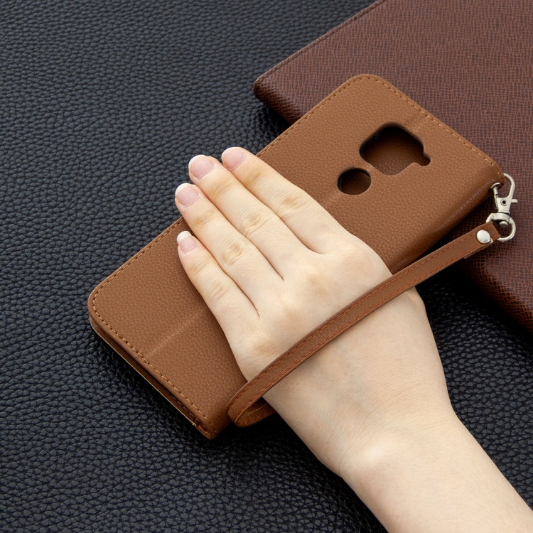 For Xiaomi Redmi Note 9 Litchi Texture Pure Color Horizontal Flip Leather Case with Holder & Card Slots & Wallet & Lanyard