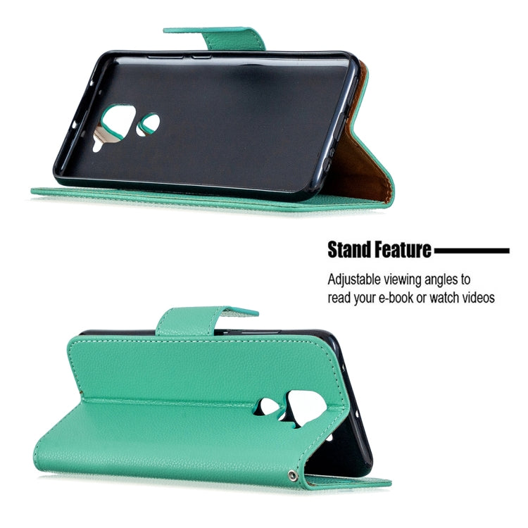 For Xiaomi Redmi Note 9 Litchi Texture Pure Color Horizontal Flip Leather Case with Holder & Card Slots & Wallet & Lanyard