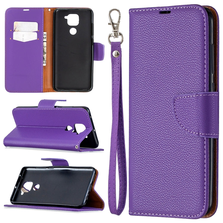 For Xiaomi Redmi Note 9 Litchi Texture Pure Color Horizontal Flip Leather Case with Holder & Card Slots & Wallet & Lanyard