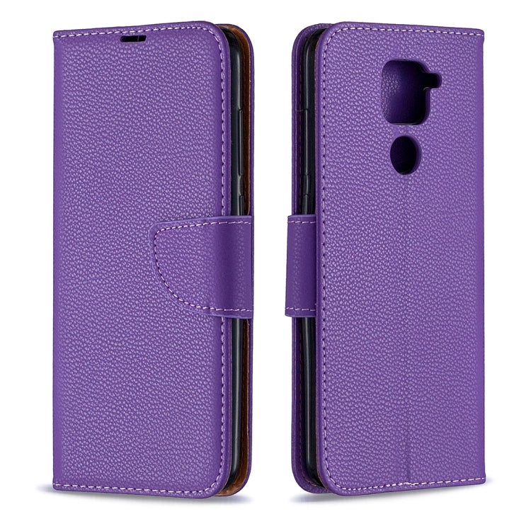 For Xiaomi Redmi Note 9 Litchi Texture Pure Color Horizontal Flip Leather Case with Holder & Card Slots & Wallet & Lanyard
