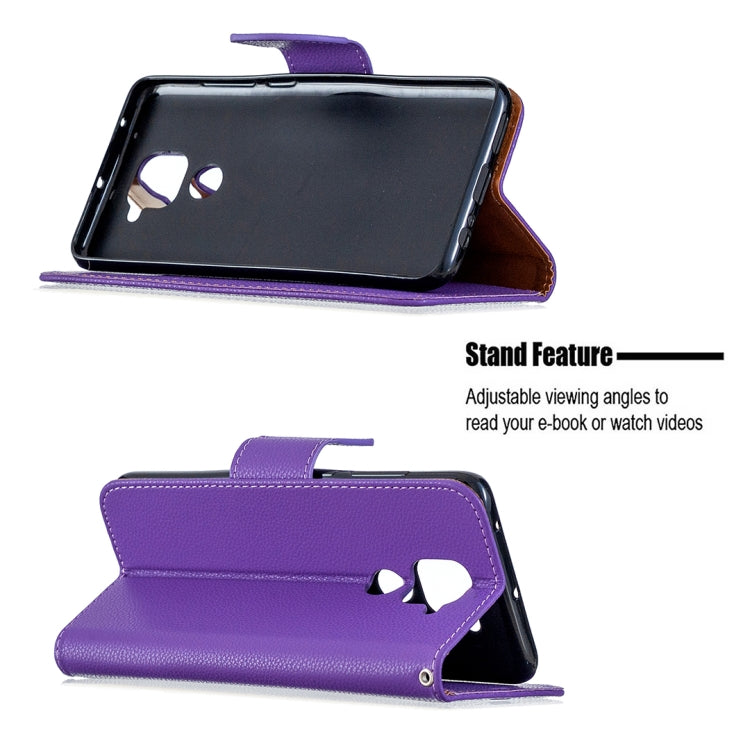 For Xiaomi Redmi Note 9 Litchi Texture Pure Color Horizontal Flip Leather Case with Holder & Card Slots & Wallet & Lanyard