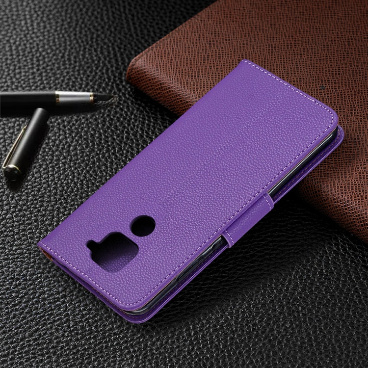 For Xiaomi Redmi Note 9 Litchi Texture Pure Color Horizontal Flip Leather Case with Holder & Card Slots & Wallet & Lanyard