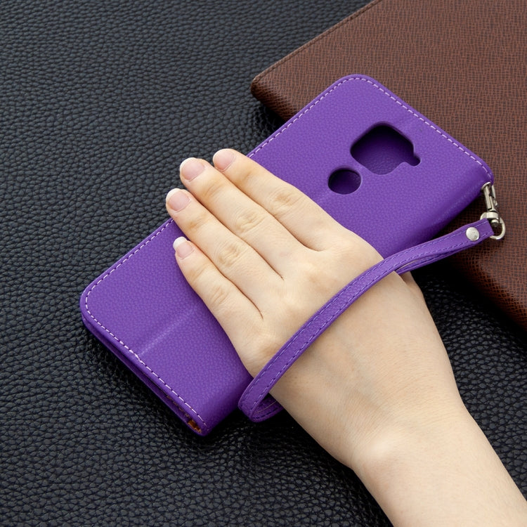 For Xiaomi Redmi Note 9 Litchi Texture Pure Color Horizontal Flip Leather Case with Holder & Card Slots & Wallet & Lanyard