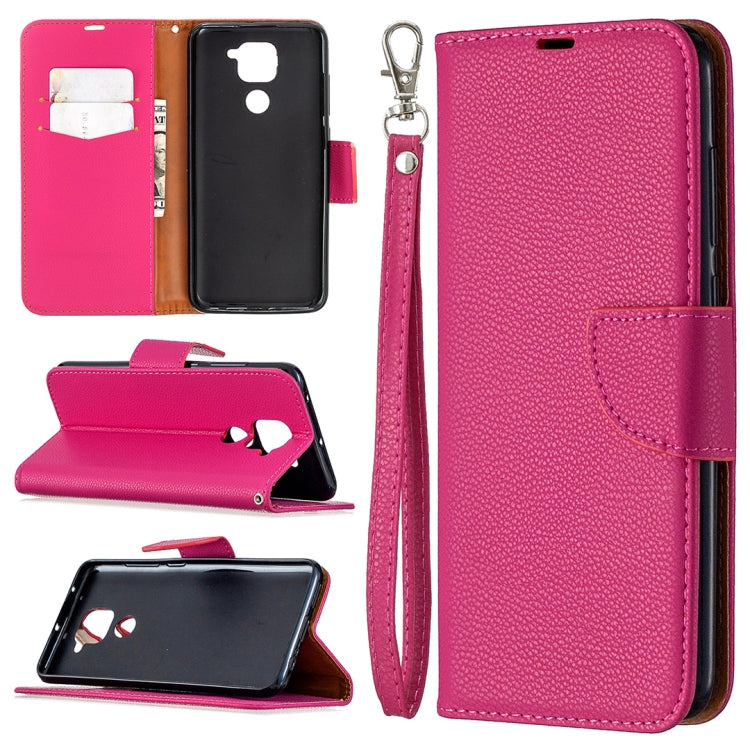 For Xiaomi Redmi Note 9 Litchi Texture Pure Color Horizontal Flip Leather Case with Holder & Card Slots & Wallet & Lanyard