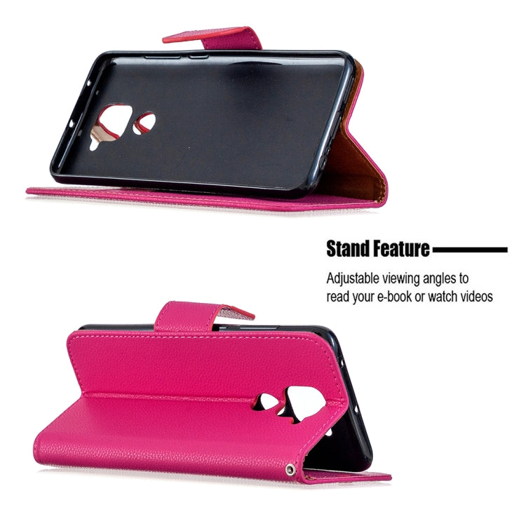 For Xiaomi Redmi Note 9 Litchi Texture Pure Color Horizontal Flip Leather Case with Holder & Card Slots & Wallet & Lanyard