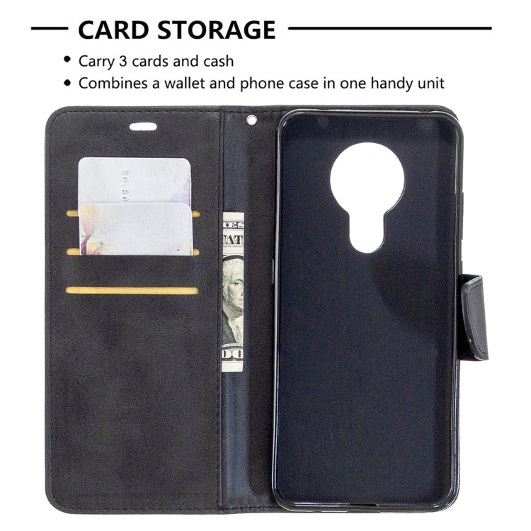 For Nokia 5.3 Retro Lambskin Texture Pure Color Horizontal Flip PU Leather Case with Holder & Card Slots & Wallet & Lanyard