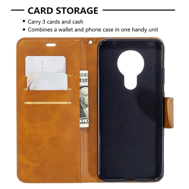 For Nokia 5.3 Retro Lambskin Texture Pure Color Horizontal Flip PU Leather Case with Holder & Card Slots & Wallet & Lanyard