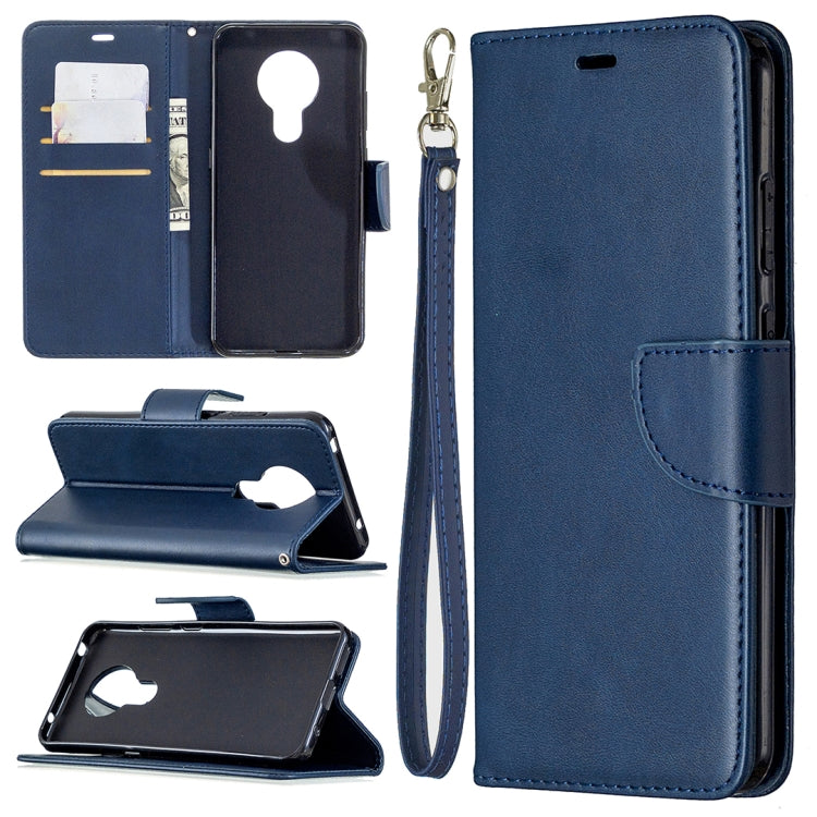 For Nokia 5.3 Retro Lambskin Texture Pure Color Horizontal Flip PU Leather Case with Holder & Card Slots & Wallet & Lanyard