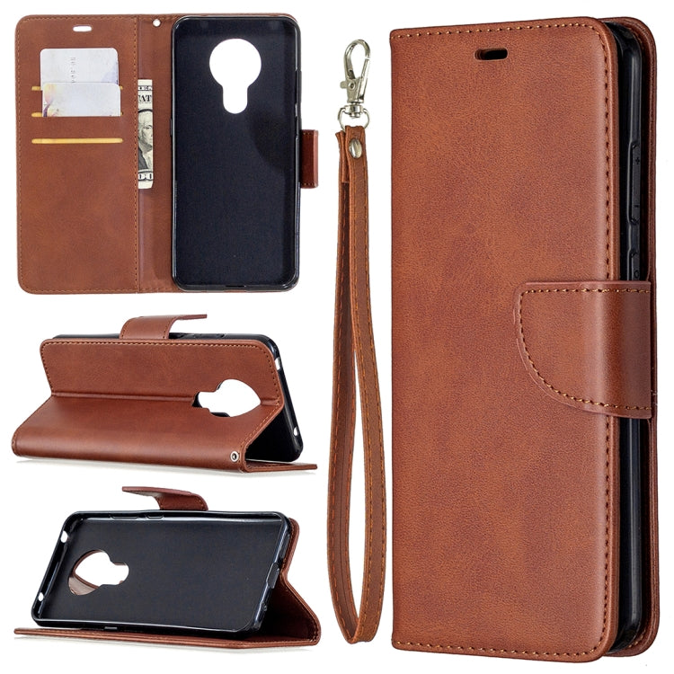 For Nokia 5.3 Retro Lambskin Texture Pure Color Horizontal Flip PU Leather Case with Holder & Card Slots & Wallet & Lanyard