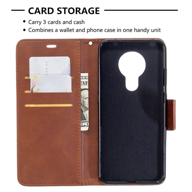 For Nokia 5.3 Retro Lambskin Texture Pure Color Horizontal Flip PU Leather Case with Holder & Card Slots & Wallet & Lanyard