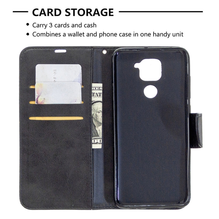 For Xiaomi Redmi Note 9 Retro Lambskin Texture Pure Color Horizontal Flip PU Leather Case with Holder & Card Slots & Wallet & Lanyard