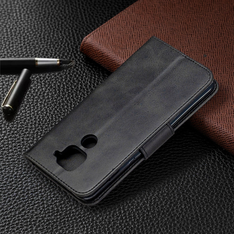 For Xiaomi Redmi Note 9 Retro Lambskin Texture Pure Color Horizontal Flip PU Leather Case with Holder & Card Slots & Wallet & Lanyard