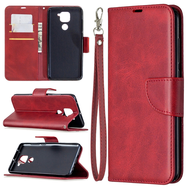 For Xiaomi Redmi Note 9 Retro Lambskin Texture Pure Color Horizontal Flip PU Leather Case with Holder & Card Slots & Wallet & Lanyard