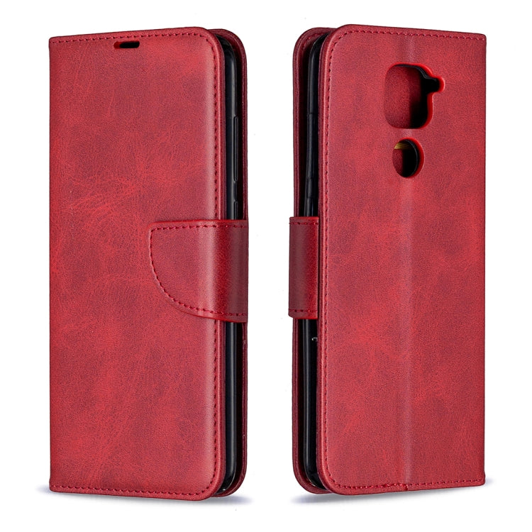For Xiaomi Redmi Note 9 Retro Lambskin Texture Pure Color Horizontal Flip PU Leather Case with Holder & Card Slots & Wallet & Lanyard