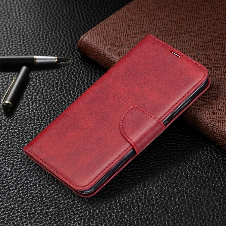 For Xiaomi Redmi Note 9 Retro Lambskin Texture Pure Color Horizontal Flip PU Leather Case with Holder & Card Slots & Wallet & Lanyard