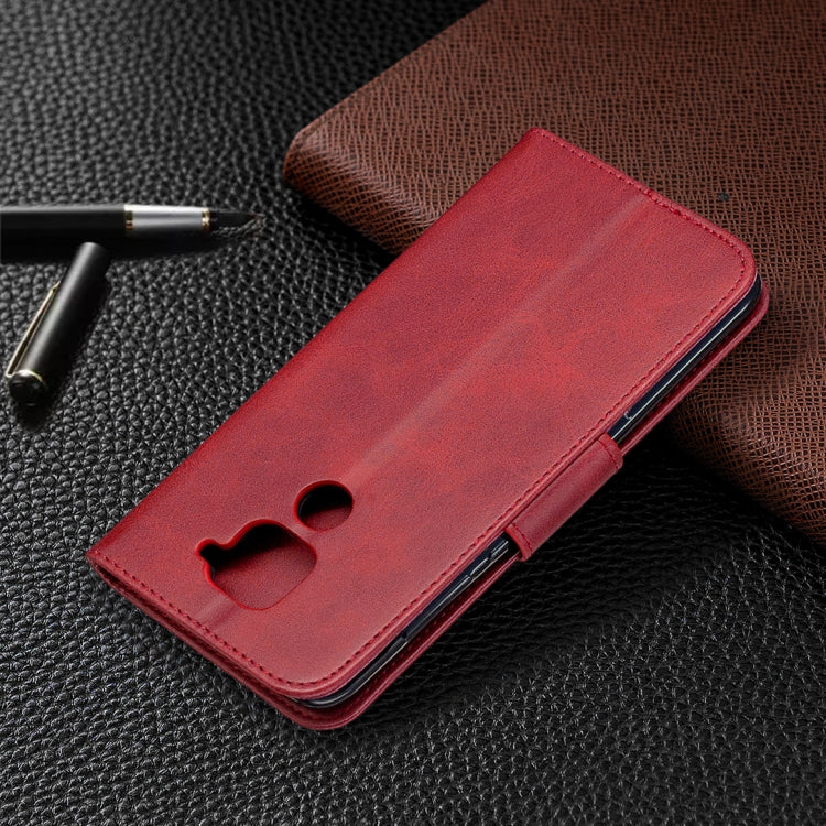 For Xiaomi Redmi Note 9 Retro Lambskin Texture Pure Color Horizontal Flip PU Leather Case with Holder & Card Slots & Wallet & Lanyard