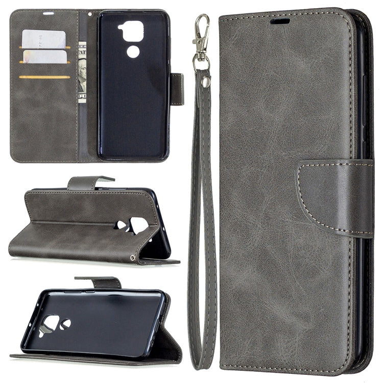For Xiaomi Redmi Note 9 Retro Lambskin Texture Pure Color Horizontal Flip PU Leather Case with Holder & Card Slots & Wallet & Lanyard