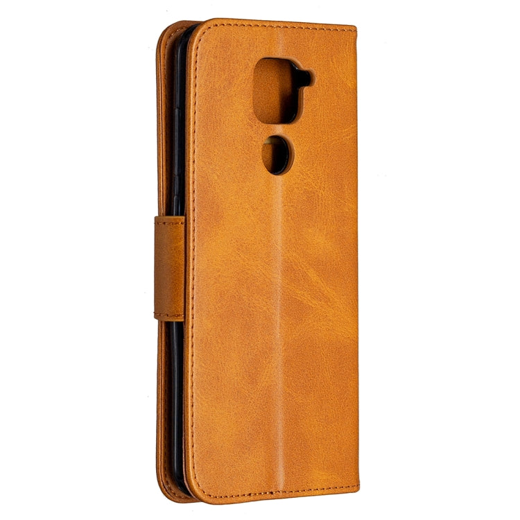 For Xiaomi Redmi Note 9 Retro Lambskin Texture Pure Color Horizontal Flip PU Leather Case with Holder & Card Slots & Wallet & Lanyard