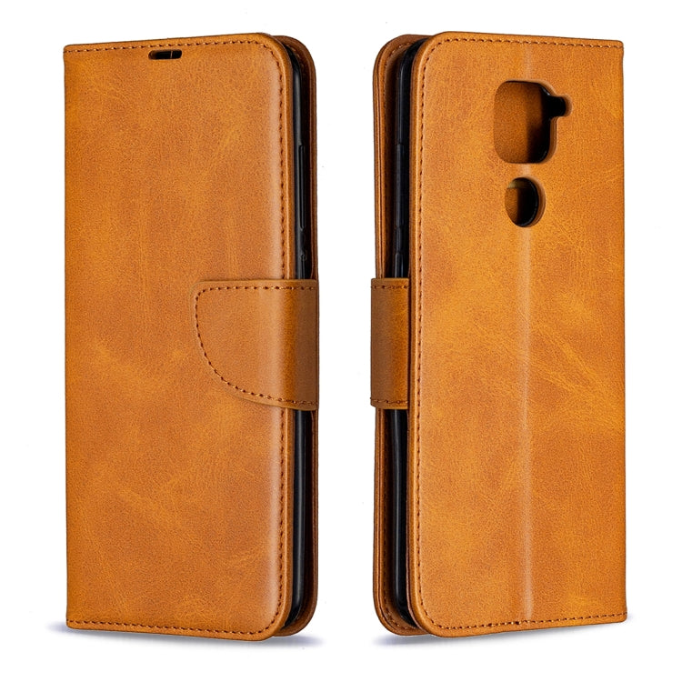 For Xiaomi Redmi Note 9 Retro Lambskin Texture Pure Color Horizontal Flip PU Leather Case with Holder & Card Slots & Wallet & Lanyard