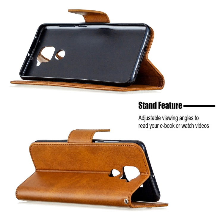 For Xiaomi Redmi Note 9 Retro Lambskin Texture Pure Color Horizontal Flip PU Leather Case with Holder & Card Slots & Wallet & Lanyard